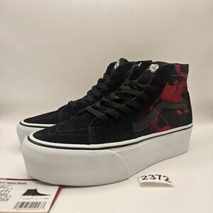 VANS M6.5/W8 SK8 HI TAPERED STACKFORM MIDNIGHT GLOW BLACK RED NWOB